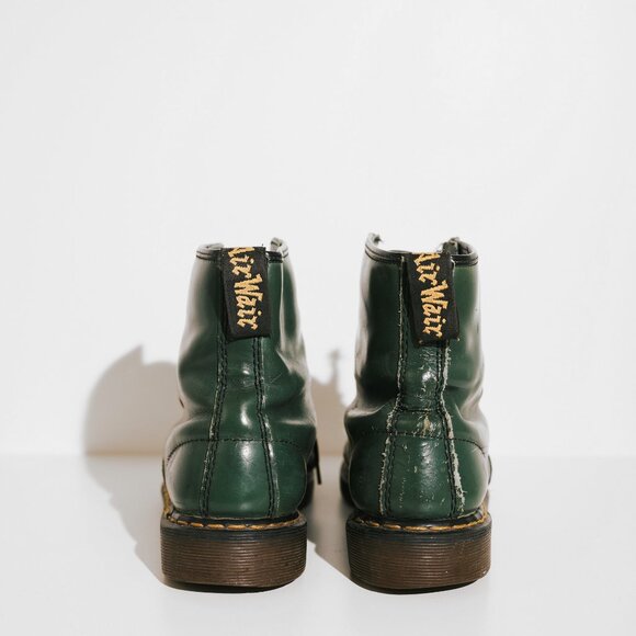 Vintage Dr. Martens Boots – Green Leather – Size 8 - Picture 3 of 4